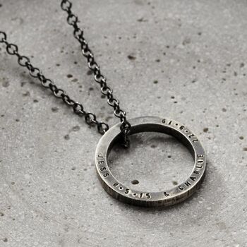 Personalised Men’s Quote Circle Necklace, 5 of 7