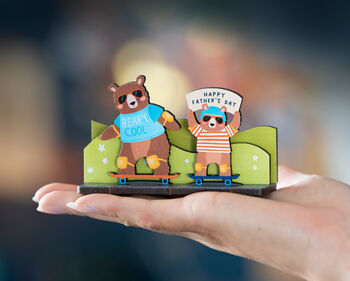 Personalised Skateboarding Bears Father's Day Pop Out Card, 6 of 7