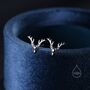 Sterling Silver Small Stag Head Stud Earrings, thumbnail 1 of 11