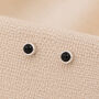 4mm Sterling Silver Onyx Stud Earrings, thumbnail 1 of 5