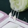 Calla Lily Flower And Pearl Hook Earrings, thumbnail 6 of 9