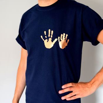 Personalised Handprint On Heart Daddy T Shirt, 2 of 6