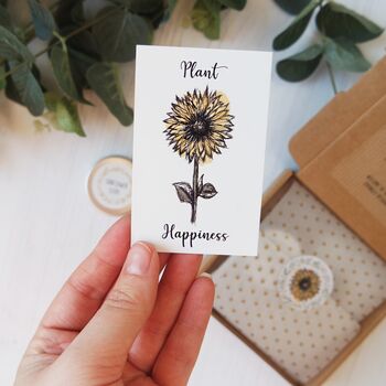 'Plant Happiness' Sunflower Seeds Letterbox Gift, 3 of 6
