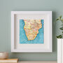 Personalised Southern Africa Map Print Wall Art, thumbnail 2 of 5