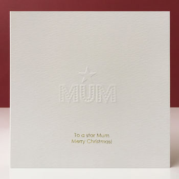 Personalised Hand Embossed Star Mum Card, 2 of 4