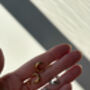 Gold Thick Huggie Hoop Earrings With Stones, thumbnail 5 of 7