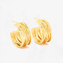 Nami 18 K Gold Plated Twist Hoop Earrings, thumbnail 4 of 6