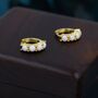 Sterling Silver White Opal Huggie Hoops, thumbnail 6 of 11