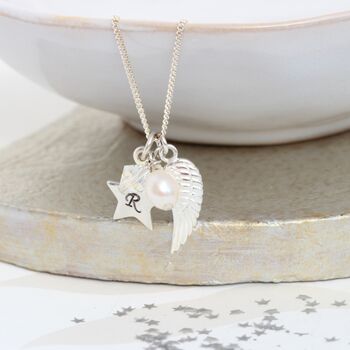 Personalised Sterling Silver Angel Wing Charm Necklace, 2 of 12