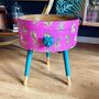 Pink Tiger Round Wooden Side Table With Drawer, thumbnail 1 of 7