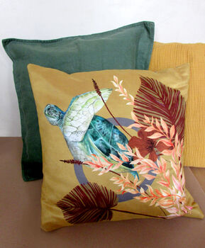Golden Yellow Cushion 'Glide' Made From Vegan Suede, 2 of 6