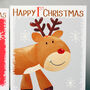 Personalised Reindeer Baby 1st Christmas Card, thumbnail 5 of 11