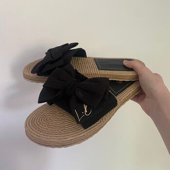 Personalised Bow Summer Sliders Sandals, 5 of 7