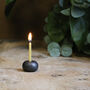 Mindful Living 'Pebble' Meditation Set Iron Candle Holder And Handmade Beeswax Candles, thumbnail 4 of 7