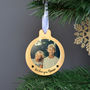 Personalised Gold Metal Photo Christmas Bauble Set, thumbnail 2 of 4