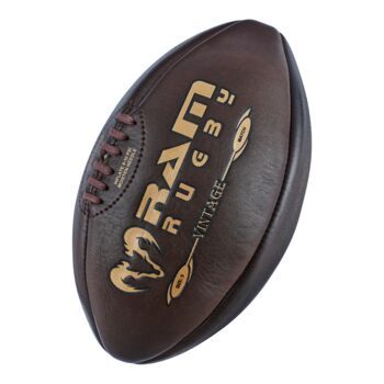 Ram Rugby Vintage Leather Heritage Rugby Ball, 2 of 2