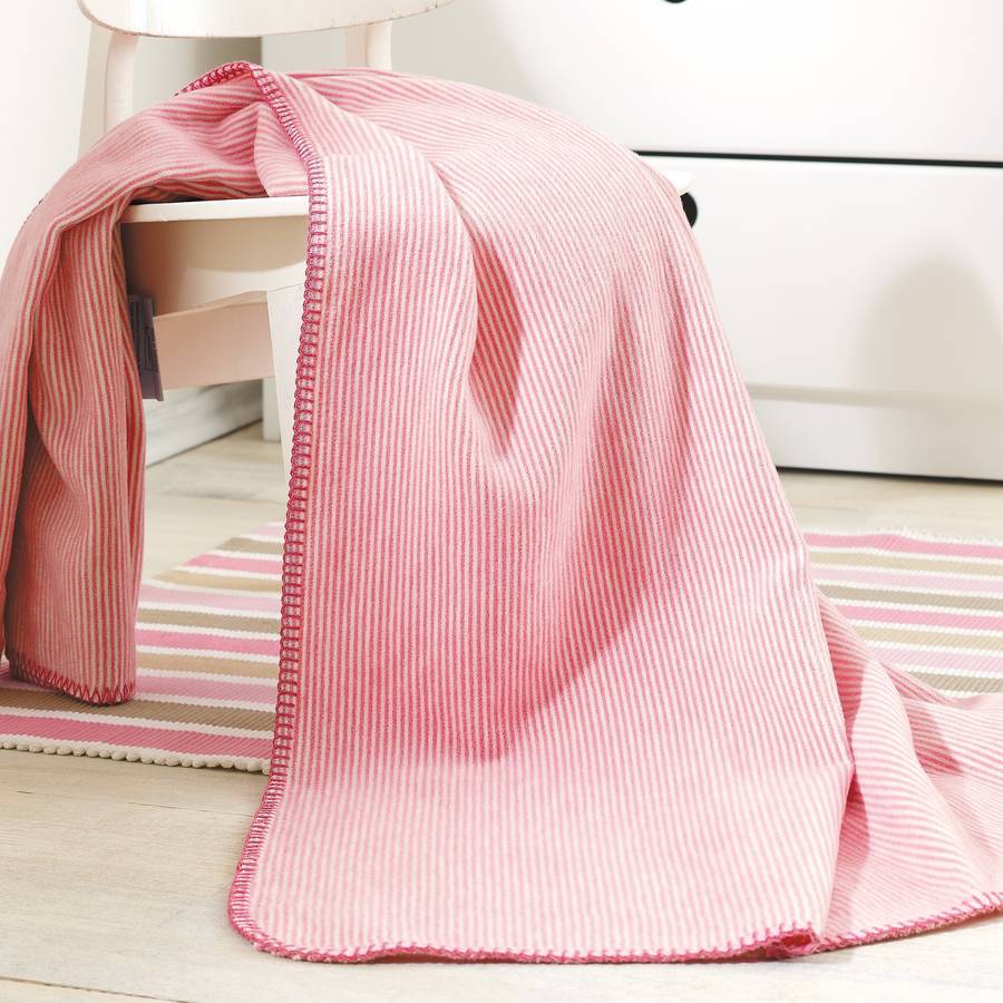 girls pink stripe blanket by marquis & dawe | notonthehighstreet.com