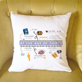 Personalised 30th Birthday Cushion Gift, 2 of 12