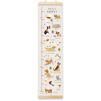 Dogs Canvas And Wood Height Chart, 2 of 8