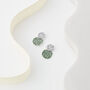 Hammered Matt Green Double Disc Stud Earrings, thumbnail 1 of 3