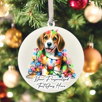 Personalised Beagle In Christmas Lights, 4 of 9