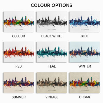Aberdeen Skyline Cityscape Vintage Art Print, 3 of 12