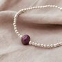 Sterling Silver Purple Freshwater Pearl Bracelet, thumbnail 1 of 5