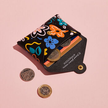 Personalised Card + Coin Purse Playful Floral Print, 4 of 7