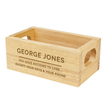 Personalised Message Mini Wooden Crate Organiser, 6 of 6