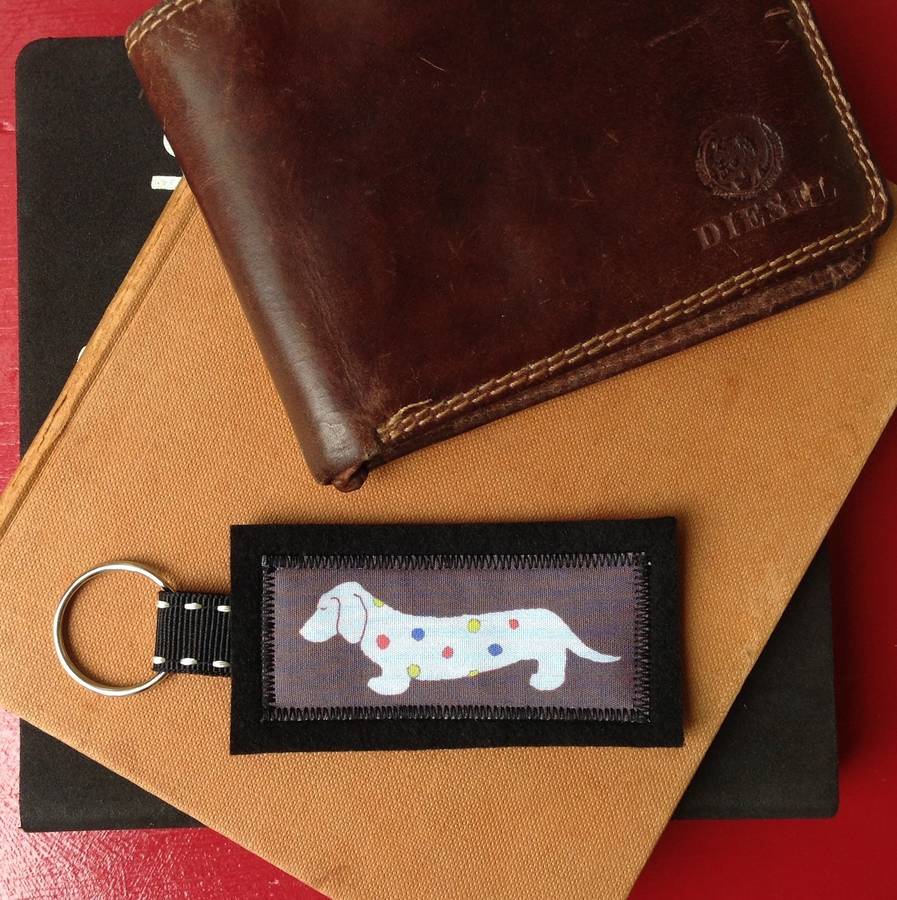 Dog Keyring In Monochrome By The Accidental Stitcher