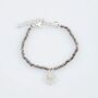 Silver Plated Champagne Bead Filigree Teardrop Bracelet, thumbnail 5 of 5