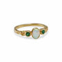 Emerald And White Opal Gold Ring, thumbnail 7 of 9