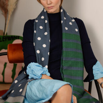 Personalised Dots And Stripes Classic Scarf, 2 of 11