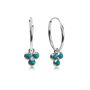 Hoop Earrings With Turquoise Charm, thumbnail 1 of 4