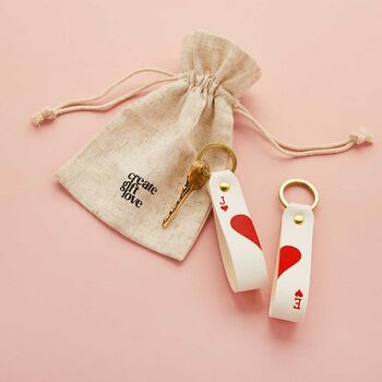 Personalised Ace Of Hearts Couples Keyring Set, 5 of 5