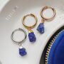 Natural Lapis Lazuli Hoop Earrings, thumbnail 5 of 10