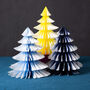 Paper Tree Decorations In Blue And Yellow Ombre, thumbnail 1 of 4