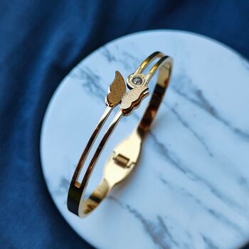 Butterfly Zircon Magnetic Design Bangle Bracelet, 2 of 4