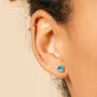 Trillion Turquoise Silver Stud Earrings, thumbnail 1 of 7