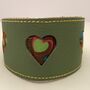 Green Leather Collar With Love Hearts Design Cut Outs, thumbnail 4 of 6