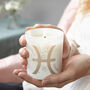 Pisces Zodiac Birth Flower Personalised Candle Gift, thumbnail 2 of 12