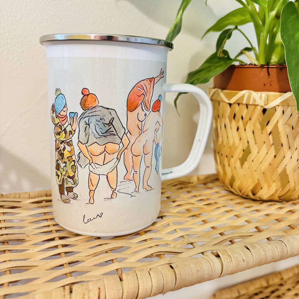 Wild Swimming Large Enamel Mug, 1 of 2