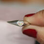 Opal Inlay Heart Signet Ring In Silver, thumbnail 3 of 4