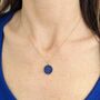 The Circle Lapis Lazuli Gemstone Necklace Gold Plated, thumbnail 3 of 7
