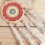 Pink And Yellow Crochet Handmade Dream Catcher, thumbnail 3 of 8