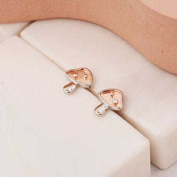 Dotted Mushroom Stud Earrings In Sterling Silver, 6 of 11