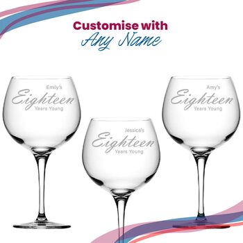 Engraved 18th Birthday Gin Glass, 5 of 8
