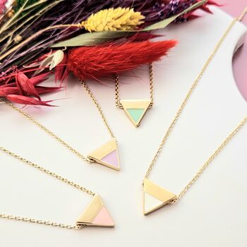 Enamel Triangle Necklace, 2 of 5