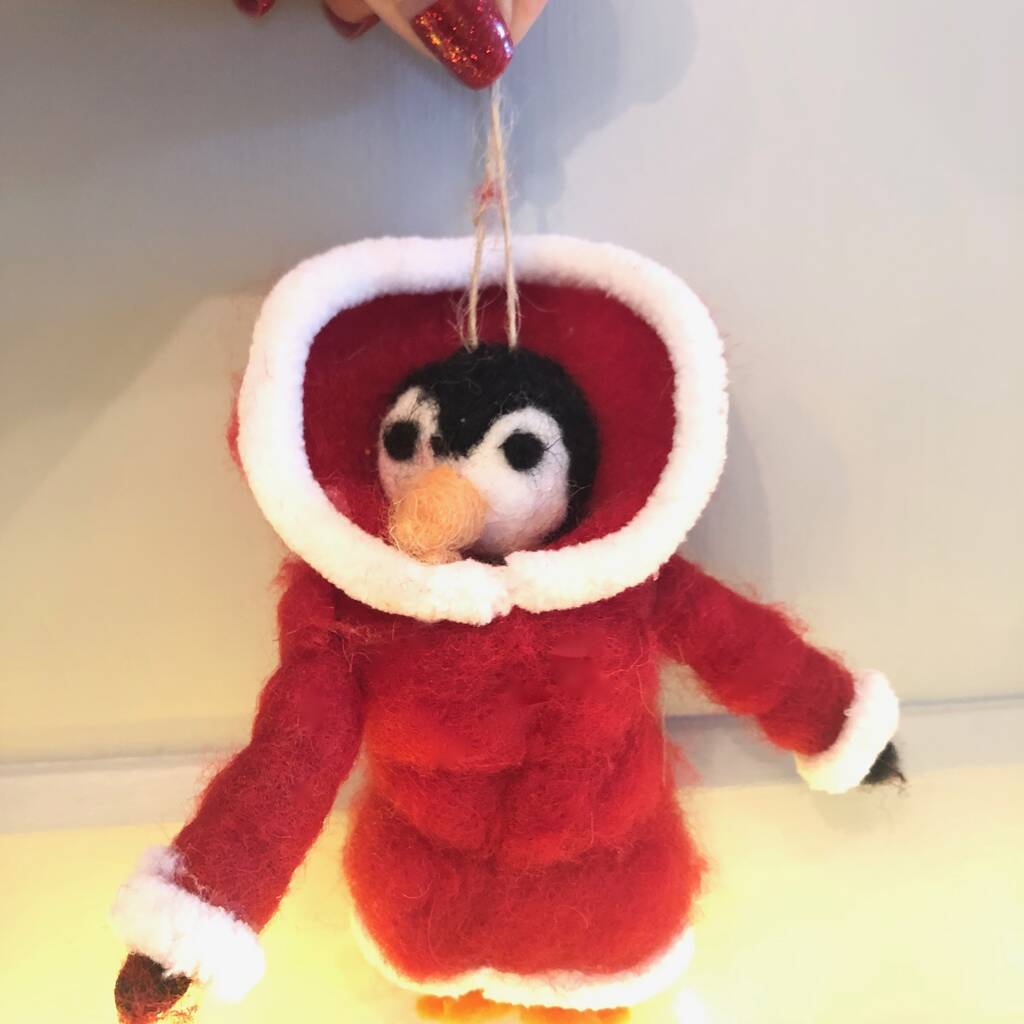 Christmas Penguin In Puffer Jacket Decoration By Pink Pineapple Home ...