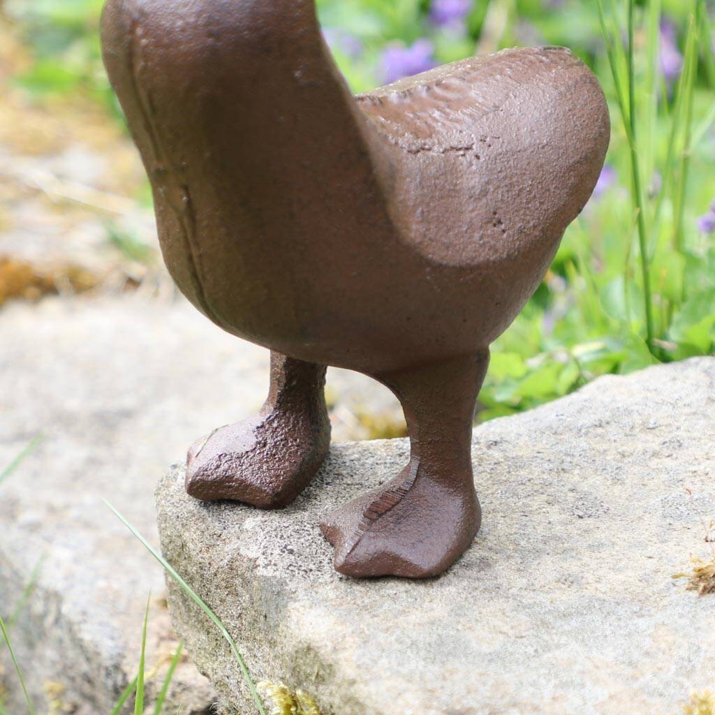 Vintage Cast Iron Duck Garden Decoration By Dibor